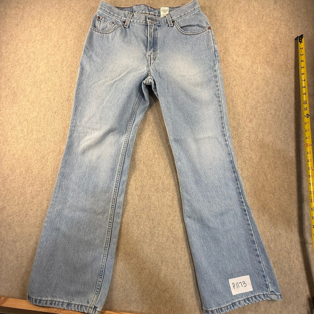 Levis 517 Boot Cut Low Rise Jeans Light Wash Denim 11 JR S Vintage Style